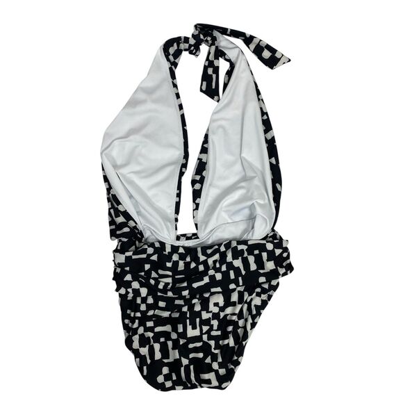 Banana Republic Womens Sz Large Halter Twisted Knot Black One-Piece Swimsuit - Picture 6 of 8